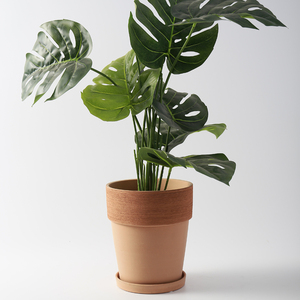 Pot en céramique rouge moderne fait à la main pour plante d'intérieur plateau respirant avec terre cuite <span class=keywords><strong>de</strong></span> style pastoral pour fleurs - Product Image 1