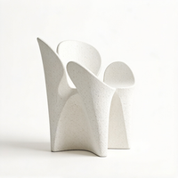 Chaise longue en béton GRC ultra-performante sur mesure, sculptée en forme de fleur, pour l'architecture paysagère moderne