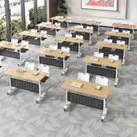 Table et chaise de formation pliables modernes, combinaison modulaire de bureau de conférence avec design à panneaux