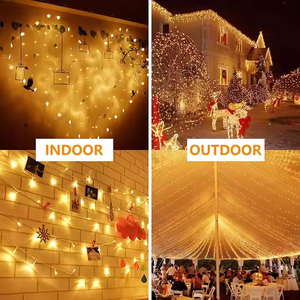 Cadena de luces enchufables para exteriores e interiores, impermeable, multimodo, para habitación, decoración para fiesta de boda, luz de árbol, luz intermitente de Navidad - Product Image 4