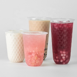 Vaso Desechable Personalizado con Logotipo, 500ml/700ml, <span class=keywords><strong>de</strong></span> PP con Forma <span class=keywords><strong>de</strong></span> Diamante, Resistente al Calor, con Tapa, para Té Boba, Café y Jugos - Product Image 1