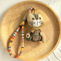 Porte-clés Lapin en Tissu Fait Main Adorable, Breloque de Sac Animal en Peluche de Dessin Animé, Pendentif Animal de la Forêt, Décoration, Cadeau pour Femmes et Filles