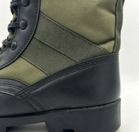 Bottes de randonnée montantes en cuir vert et noir, résistantes à l'eau, respirantes, à lacets, pour le travail et les activités de plein air