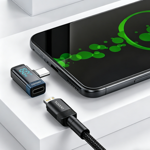 Adaptador con Pantalla Digital en Forma de L de 60W PD, Convertidor de Carga Rápida <span class=keywords><strong>USB</strong></span> <span class=keywords><strong>C</strong></span> Macho a <span class=keywords><strong>Lightning</strong></span> Hembra para iPhone y Laptop - Product Image 6
