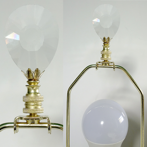 Haute qualité personnalisé grand cristal rond lampe décorative <span class=keywords><strong>harpe</strong></span> belle feuille Type conception pour lampe couvre abat-jour - Product Image 6