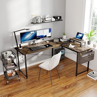 Table d'ordinateur de jeu en forme de L personnalisée OEM bon marché avec support d'écran
