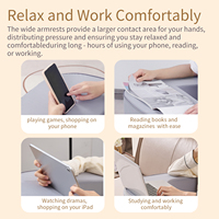 Hochwertiges 25D Schaumstoff U-förmiges gestricktes Memory-Schaum-Lesekissen mit Armlehne und Schoßtisch für Bett und Gaming, abnehmbar und waschbar
