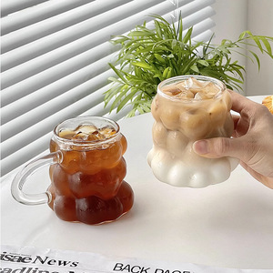 Vaso de vidrio con asa, diseño transparente, para té, café, leche, uso doméstico, taza individual - Product Image 4