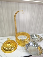 Vente chaude doré suspendu chauffe-plats Buffet poêle pour la fête