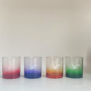 Sıcak satış kalın kullanımlık degrade renkli buzlu viski plastik kaya fincan kuş desen Bar Pub düğün kullanımı için - Product Image 3