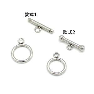 Connecteur de boucle OT en acier inoxydable pour la fabrication de bracelets, fermoir rond pour bijoux, accessoires DIY, couleur or et argent - Product Image 2