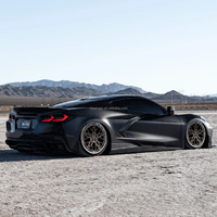 Nouvelles jantes en alliage d'aluminium forgé à rayons multiples, 2 pièces, finition argent poli et bronze foncé brossé pour Corvette C8 (garantie 3 ans)