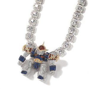 จี้ห้อยคอแฟชั่นสุดเทรนดี้ คุณภาพสูง ดีไซน์เก๋  แบบฮิปฮอป หรูหรา  งานออกแบบเฉพาะตัว  ลายการ์ตูนเซนต์เซย่า  ของขวัญสุดเท่ - Product Image 1