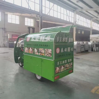 Tricycle alimentaire mobile électrique à 3 roues en acier inoxydable, capacité 200 unités, remorque de restauration rapide pour glaces, café, barbecue, vente de rue