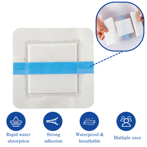 Hysent 5g şeffaf yapışkan PU <span class=keywords><strong>Film</strong></span> 10x10cm tıbbi ada tıbbi silikon için hidrokolloid malzeme vücut yara pansuman - Product Image 4