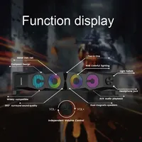 Haut-parleurs de jeu RGB professionnels 2.0 canaux alimentés par USB, système audio portable pour ordinateur de bureau
