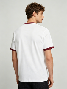 T-shirt en coton blanc pour homme à manches courtes, coupe décontractée et confortable, col rond, t-shirt en coton - Product Image 6