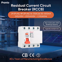 KORLEN 4P Tipo-A 415V 6kA Capacidad de Interrupción Disyuntor Diferencial Residual (RCCB) para Prevención de Incendios en Equipos Electrónicos Domésticos e Industriales