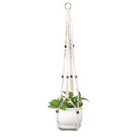 Nouveau design – Suspendu en corde de coton pour plantes, panier suspendu, sac en filet pour pot de fleurs, sac en maille tissé à la main pour pot de fleurs
