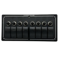 Panneau de commutation à bascule en aluminium 8 modules, pré-câblé avec indicateur LED rouge, disjoncteur ou fusible, idéal pour les bateaux, les camping-cars et les yachts