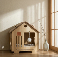 Pet Bus Arbre à chat de luxe moderne en tissu, multi-niveaux, avec maisonnette pour jouer, dormir et gratter, Pet Bus