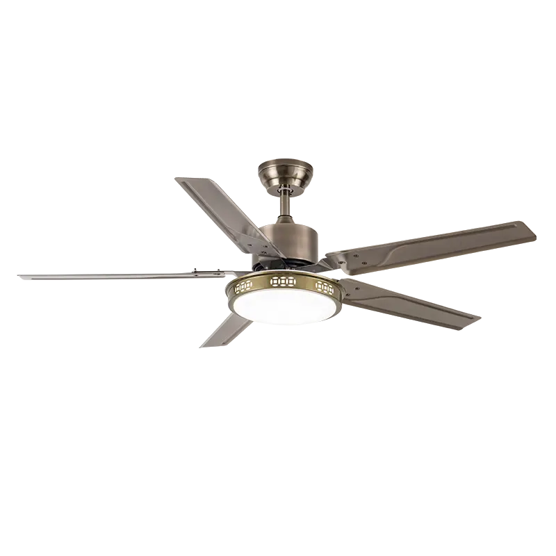 High quality 6 speed metal with LED light brushed nickel ceiling fan light remote control ceiling fan