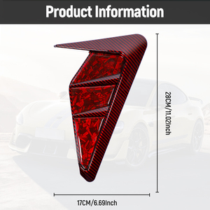 2PCS Auto Exterior Accessories Car Fender Side Vents Car Body Side Vent <strong>Spoiler</strong> Red TPU Fender Decorative Stickers - Product Image 6