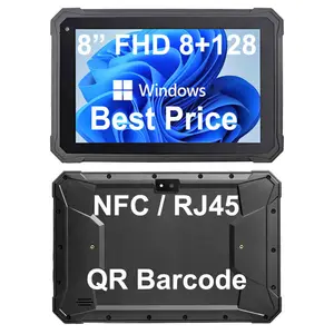 HiDON Cheapest 8 inch 8GB+128GB RJ45 Lan 2D QR Barcode Scanner NFC Windows Industrial PC, Touch Panel PC, Embedded PC computer