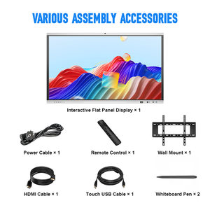 หน้าจอไวท์บอร์ดอัจฉริยะแบบอินเทอร์แอคทีฟขนาด 65 75 นิ้ว ความละเอียด 4K พร้อมหน้าจอสัมผัสแบบออลอินวัน IFPD ได้รับการรับรองมาตรฐาน CE FCC Rohs - Product Image 6