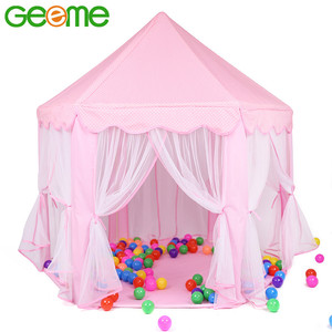 Carpa de Juego Infantil Tipo Castillo Hexagonal, Económica, para Interiores y Exteriores, con Tela de Poliéster 190T, Postes de PVC, Sin Cuerda Elástica - Product Image 1
