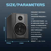 Haut-parleur de studio actif Rayco BX5D2 de 5 pouces avec fonction radio, boîtier en bois, équipement sonore professionnel