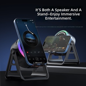 Novo Suporte de Celular Sem Fio 2026 com Indução 5.3, Estéreo, Microfone Integrado, Mini Alto-falante Portátil de Mesa com LED RGB - Product Image 5