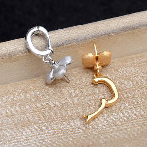 Pendentif en argent sterling 925 avec fermoir en forme de grain de melon, perle plate universelle, boucle de collier, disque de perle plate 12-13, 5695, accessoires de bijouterie - Product Image 1