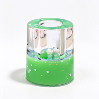 Minuteur à sable liquide mignon avec figurine animale de dessin animé, pot à stylos à sable mouvant scintillant, organisateur de bureau, décoration, cadeau