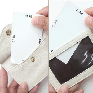 Boshiho Office Badge <b>Holder</b> with Pen Clip High Quality Real Leather Credit <b>ID</b> Card <b>Holder</b> with Stretch Neck Lanyard - Product Image 3