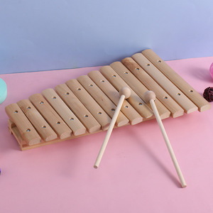 Glockenspiel en bois naturel à 13 tons, instrument de percussion pour enfants, jouet musical d'éducation précoce, vente en gros - Product Image 4