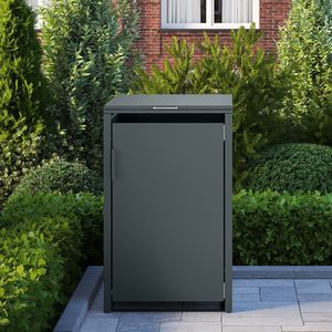 Grote Vuilnisbak Opslag Metalen Afvalbak 120/240l Uitschuifbare Buitenopbergschuur Vuilnisbak Opbergdoos Met Slot - Product Image 6