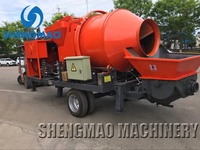 Mini bétonnière avec pompe diesel, pompe à béton automatique, pompes à béton, machines à béton, mélangeur à béton