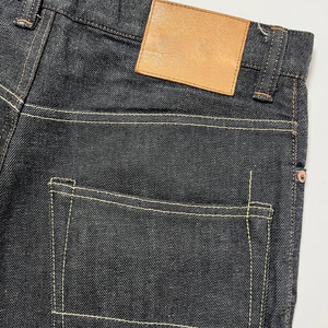 Jeans en denim brut non lavé surdimensionnés à jambe large, style streetwear, personnalisés, patchwork, taille haute, braguette boutonnée, en denim selvedge pour homme, vente en gros - Product Image 4