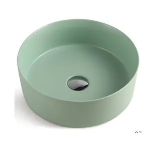 GOALAR Lavabo orange vert menthe de qualité supérieure Lavabo rond en céramique pour salle de bain