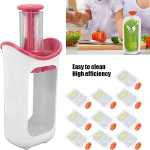 PureeSqueezer Kitchen Food Processor Juice Dispenser Red And Blue For Children <b>Fruit</b> <b>Vegetable</b> <b>Tools</b> - Product Image 3