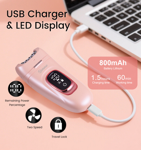 Épilateur électrique portable 5-en-1 Hatteker, rasoir électrique pour femmes, rasoir corporel pour femmes, épilateur électrique imperméable - Product Image 2