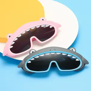 2022 shark cute baby cartoon UV400 polarized sunglasses boys and girls watching kids sunglasses