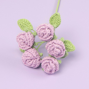 Bouquet di Rose <span class=keywords><strong>a</strong></span> Cinque Teste Lavorate <span class=keywords><strong>a</strong></span> Mano all'Ingrosso, Regali di San Valentino e Decorazioni per la <span class=keywords><strong>Casa</strong></span>, <span class=keywords><strong>Fiori</strong></span> Artificiali <span class=keywords><strong>a</strong></span> Prezzi Bassi - Product Image 2