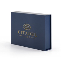 Boîte d'emballage rigide magnétique pour peptides, personnalisée avec logo doré, pour 10 flacons de peptides et produits injectables de laboratoire