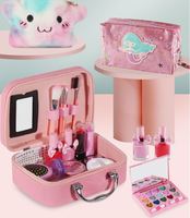 Happlay – Nouveau Kit de Maquillage Scintillant Sûr et Non Toxique en Plastique pour Enfants – Jouet de Beauté Brillant avec Vernis à Ongles et Brillant à Lèvres pour Filles