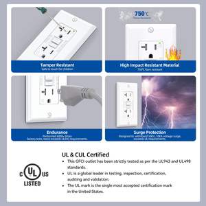 ELEGRP Paquete de 2 Tomas de Corriente GFCI con Certificación UL de 20 Amperios, Receptáculo Dúplex GFI Resistente a Manipulaciones, Tomas de Corriente Americanas de 125V para Empotrar en la Pared - Product Image 3