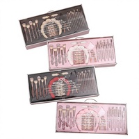 Ensemble de 21 pinceaux de maquillage Glitz and Glam avec strass, style professionnel, vente en gros, pinceaux de maquillage de luxe avec boîte cadeau
