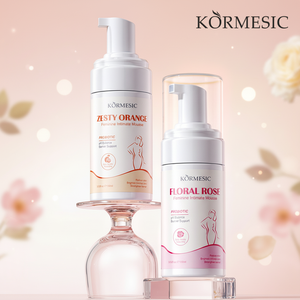 Kormesic 100ml Mousse Nettoyante Intime Probiotique Rose Agrumes pour Femme – Soins d'Hygiène Intime Naturelle pour la Santé Féminine - Product Image 1