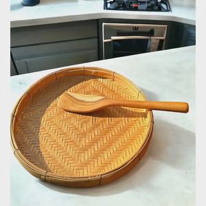 Cesta Redonda de Bambú Tejida para Lavar Arroz, Cesta de Pared de Ratán, Buen Precio, Proveedor de Vietnam, Decoración Ecológica Hecha a Mano - Product Image 4